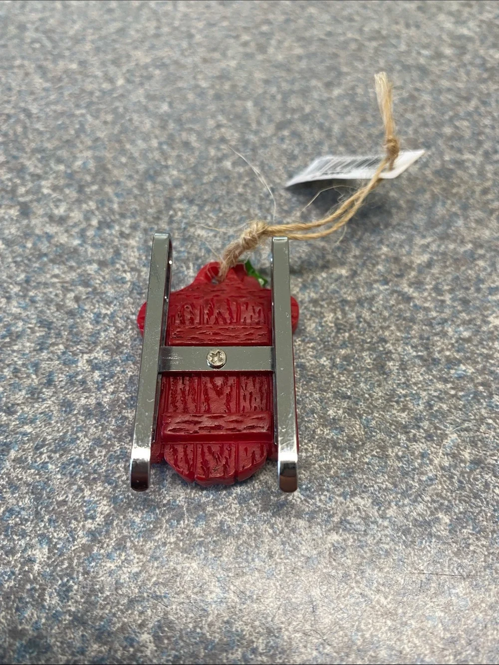 GANZ NEW Red Sled with Snowman Ornament with The Name Donna on top of Sled